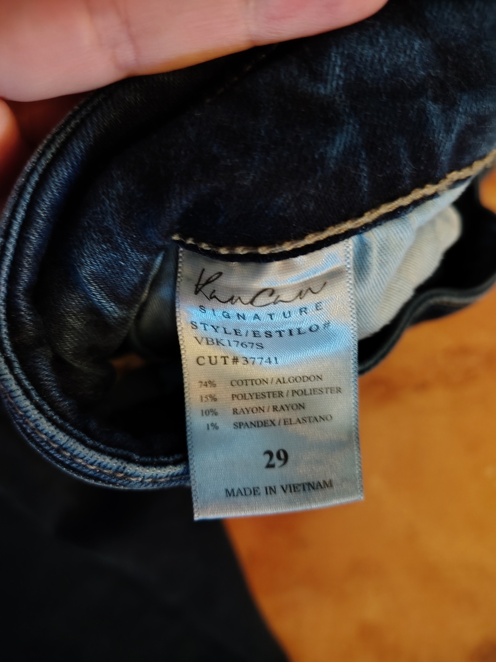 KanCan High Rise Skinny Jeans in Dark Indigo with Copper Buttons Size 29 - Picture 5 of 5